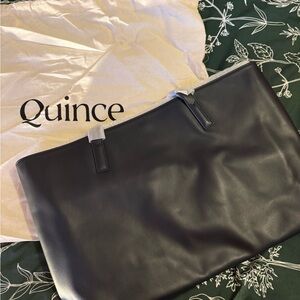 Quince Italian Leather Navy Tote - New with tags!